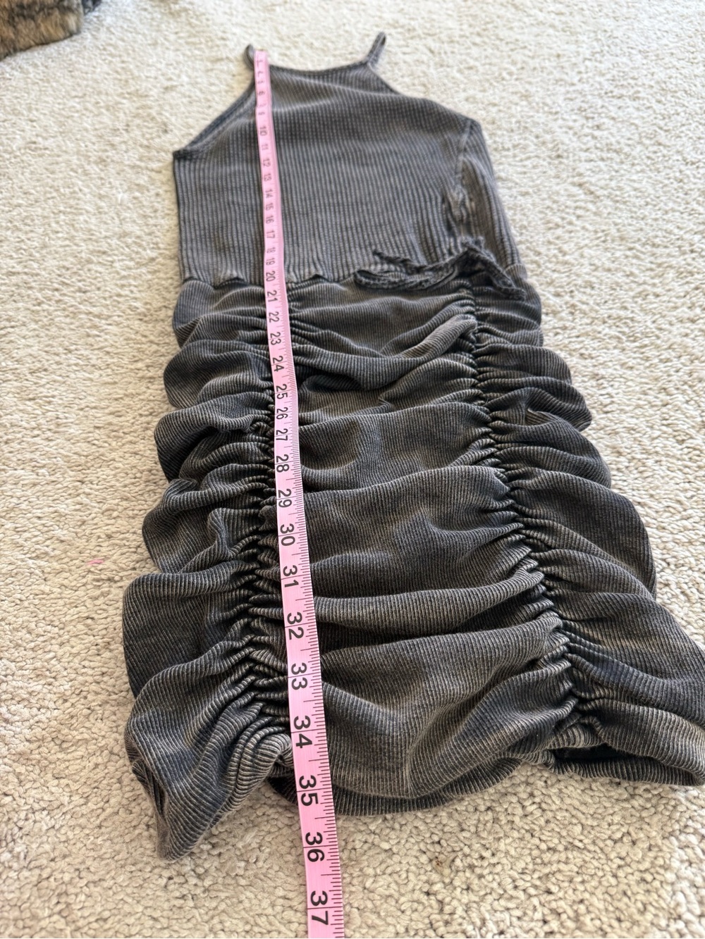 Free People One Ribbed Halter Ruched Mini Dress - Picture 6 of 7